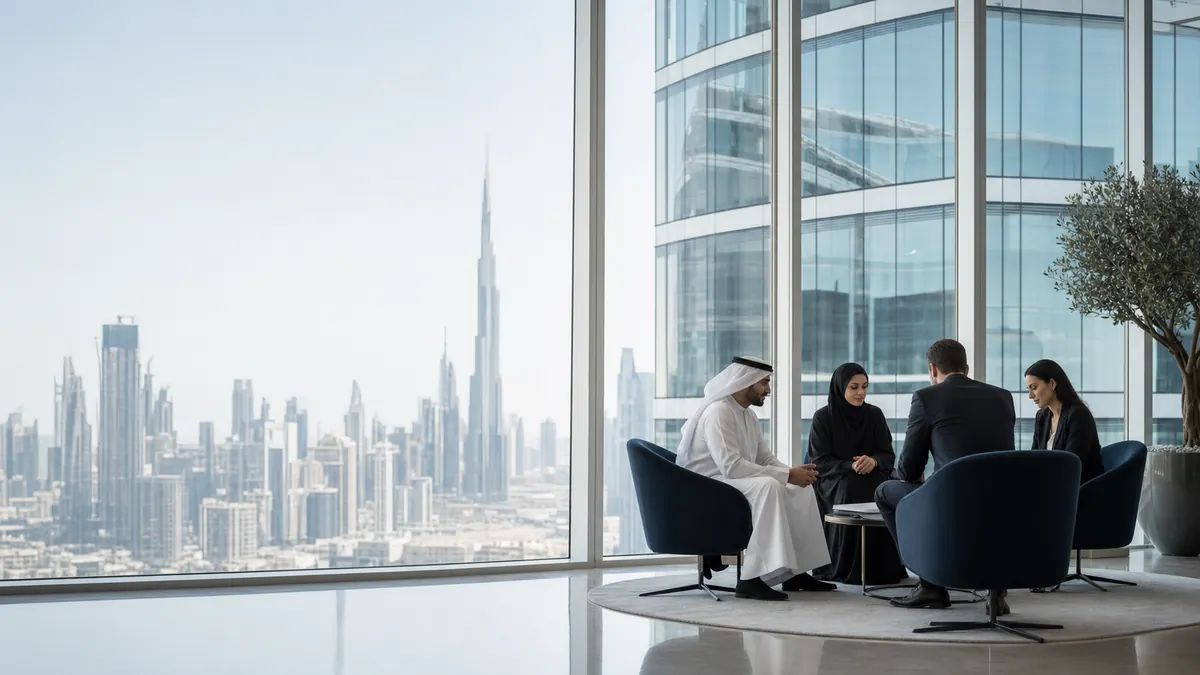 Business consultation meeting in Dubai for company setup and UAE services